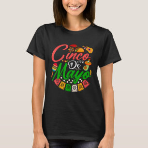 Fiesta Cinco de Mayo Mexican Maracas Tacos Avocado T-Shirt