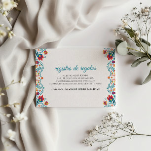 Fiesta Colorful Botanical Floral Spanish Wedding Enclosure Card
