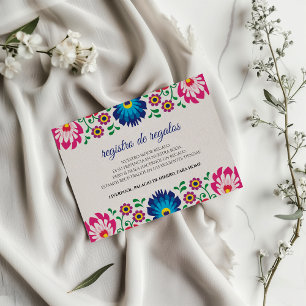 Fiesta Colorful Floral Botanical Spanish Wedding Enclosure Card