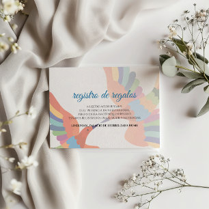 Fiesta Colorful Floral Modern Boda Spanish Wedding Enclosure Card