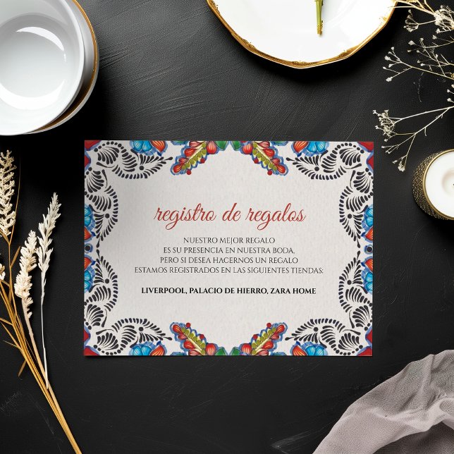 Fiesta Colorful Flowers Botanical Spanish Wedding Enclosure Card (Fiesta Colorful Flowers Botanical Spanish Wedding Enclosure Card)