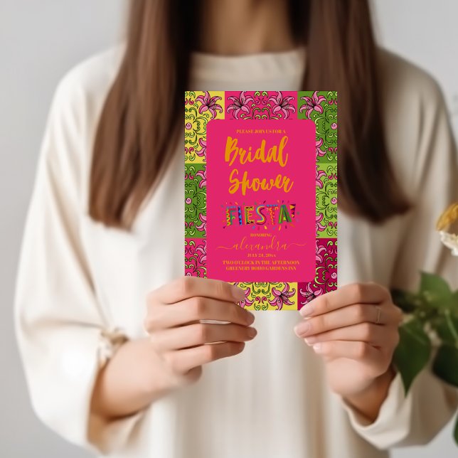 Fiesta Colourful Floral Bridal Shower Invitation (Creator Uploaded)