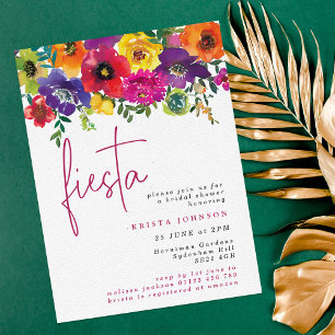 Fiesta Colourful Flowers Bridal Shower Invitation