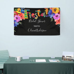 Fiesta Colourful Watercolor Floral Bridal Shower Banner