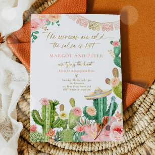 Fiesta Couples Engagement Fiesta Cactus Mexican Invitation