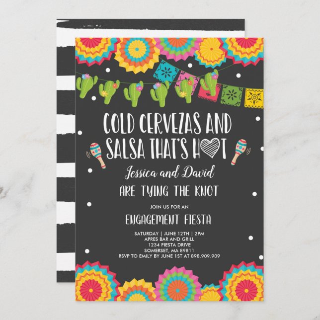 Fiesta Couples Engagement Party Bridal Fiesta  Inv Invitation (Front/Back)