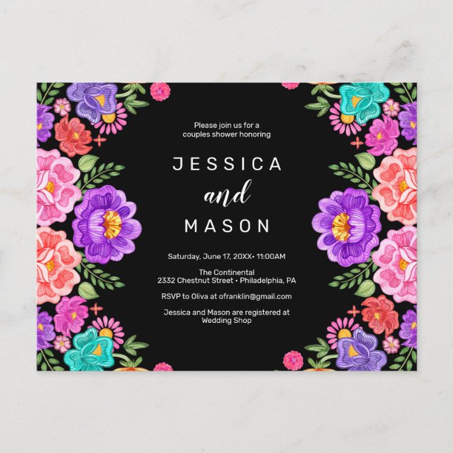 Fiesta Couples Shower Invitation Postcard (Front)