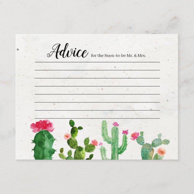Fiesta Couples Shower Modern Advice Card (Front)