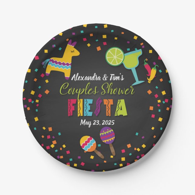 Fiesta Couples Shower Paper Plate (Front)