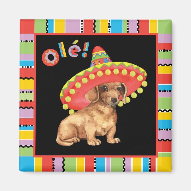 Fiesta Dachshund Magnet (Front)