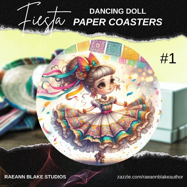 Fiesta Dancing Doll (#1) Paper Coaster Sets (Creator Uploaded)