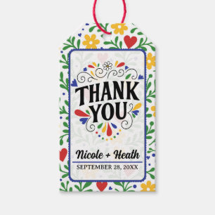 Fiesta de Amor Bold Colorful Floral Wedding Gift Tags