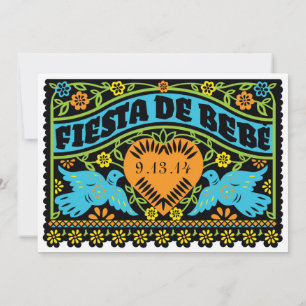 Fiesta de Bebe Colourful Love Birds Invitation