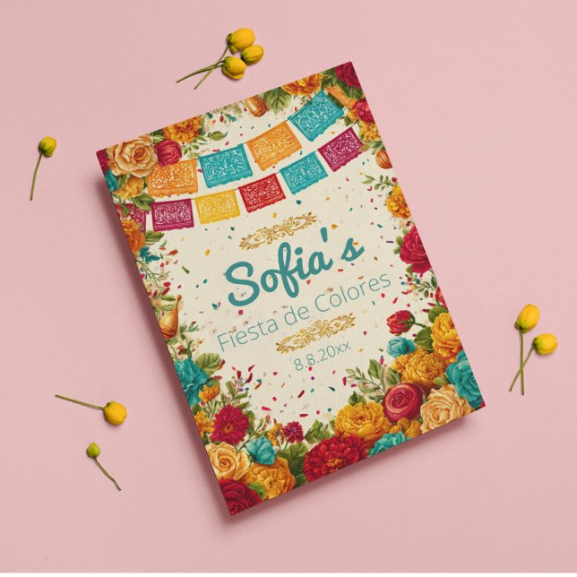 Fiesta de Colores Quinceanera, custom Invitation (Creator Uploaded)