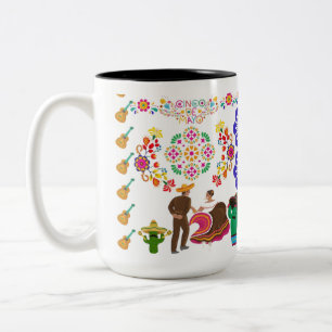Fiesta de Colours black & white Two-Tone Coffee Mug