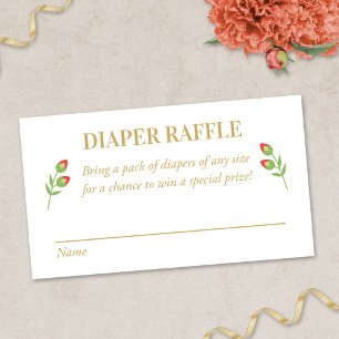 Fiesta Diaper Raffle Card, Red Floral Enclosure Card