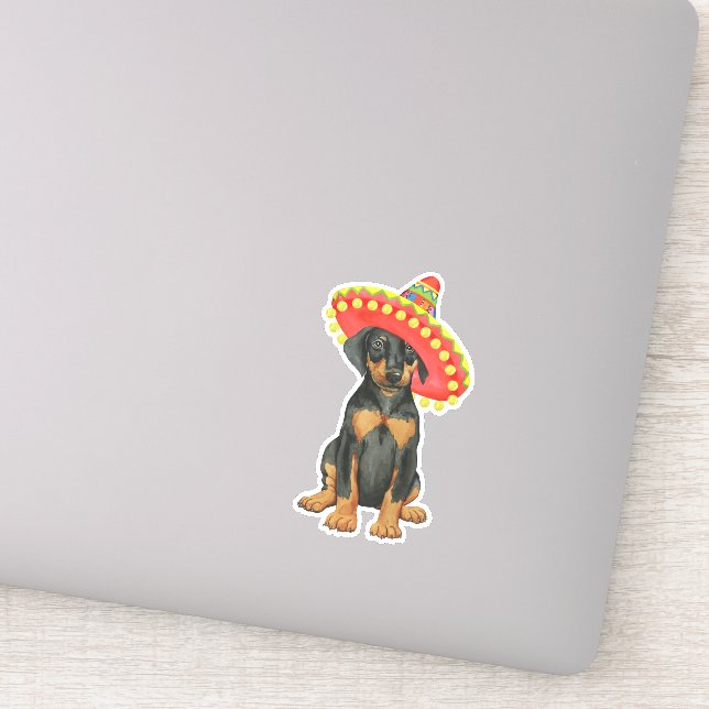 Fiesta Doberman Pinscher Vinyl Sticker (Detail)