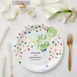 Fiesta Engagement Party Paper Napkins Plate