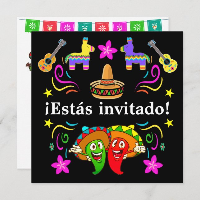 Fiesta - ¡Estás invitado!  Invitation (Front/Back)