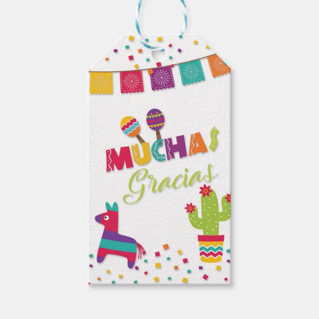 Fiesta Favour Tag - White (Front)