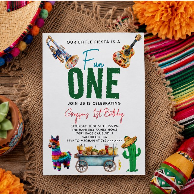Fiesta First | 1st Birthday Party Invitation (Fiesta First | 1st Birthday Party Invitation)
