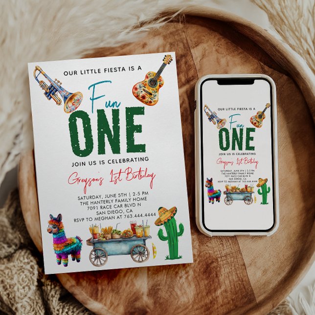 Fiesta First | 1st Birthday Party Invitation (Creator Uploaded)