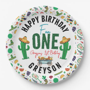 Fiesta First 1st Birthday Party Paper Plate