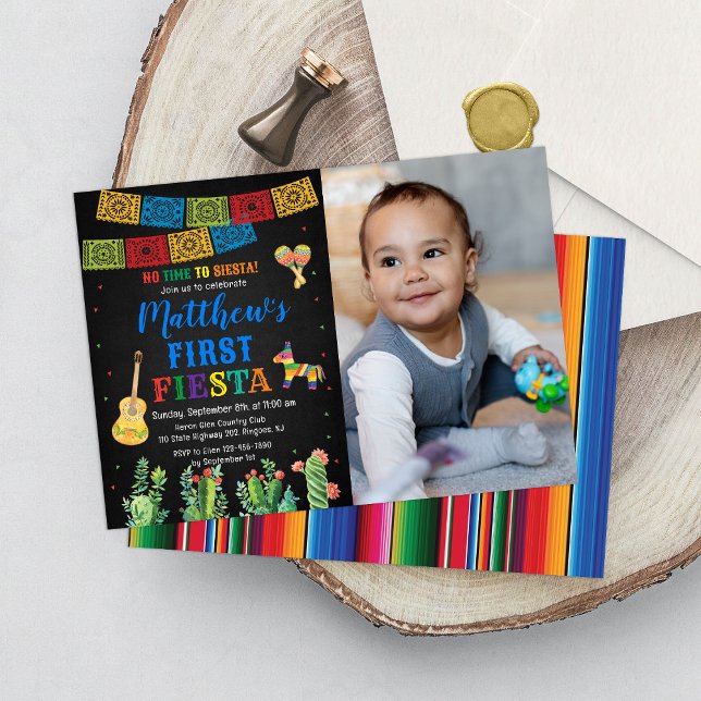 Fiesta First Birthday Invitation Boy (Creator Uploaded)