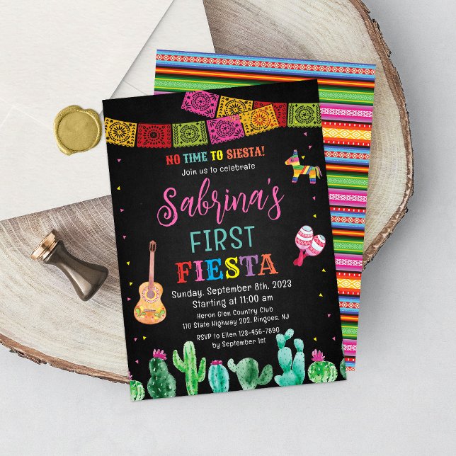 Fiesta First Birthday Invitation Girl  (Creator Uploaded)