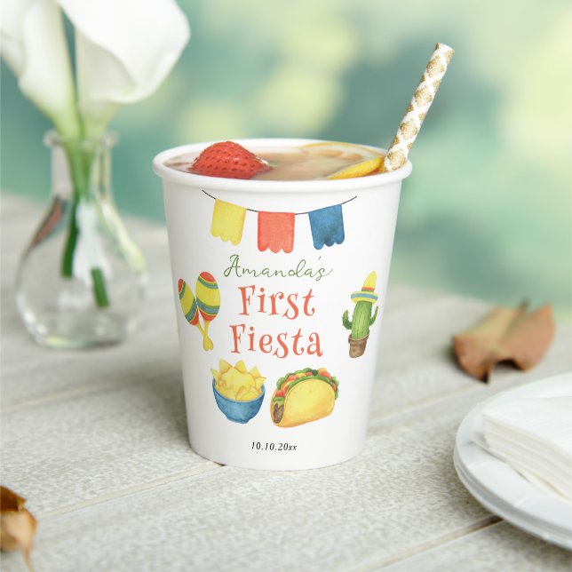 Fiesta First Birthday Party Paper Cups (Insitu)