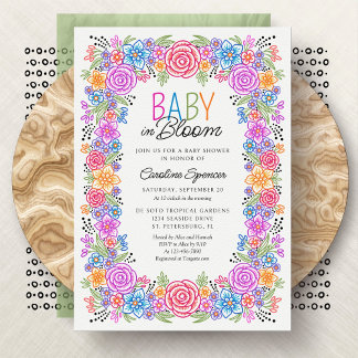 Fiesta Floral Baby Bloom Shower Invitation