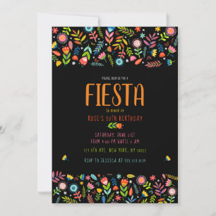 Fiesta Floral Birthday Invitations