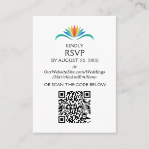 Fiesta Floral Birthday Shower Wedding RSVP QR Enclosure Card