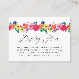 Fiesta Floral Bridal Shower Display Shower Enclosure Card