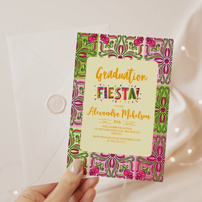 Fiesta Floral Graduation Party Mexican Invitation (Creator Uploaded)