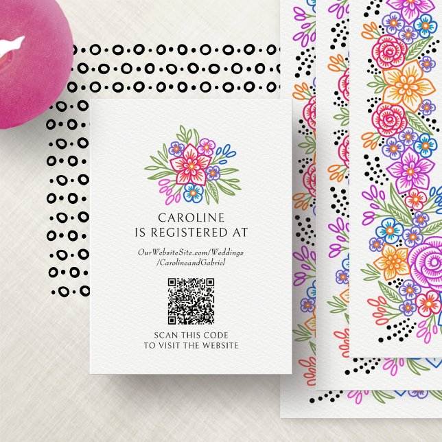 Fiesta Floral Registry Shower Enclosure Card (Creator Uploaded)