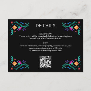 Fiesta Floral Wedding QR Details Enclosure Card