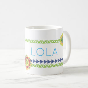 Fiesta Flowers NAME Colourful Southwest Chalkboard Coffee Mug