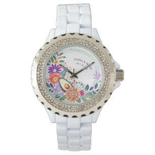 FIESTA Folkart Flowers Avocado Custom Watch