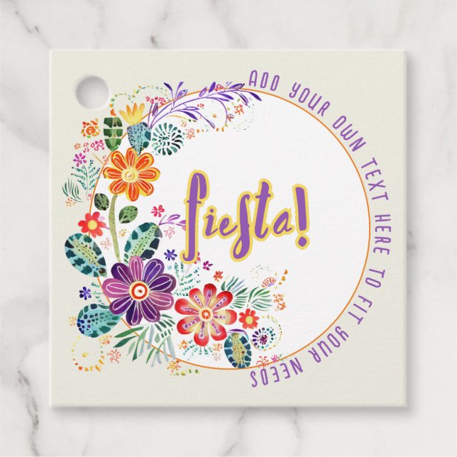 FIESTA Folkart Flowers Custom Favour Tags (Front)