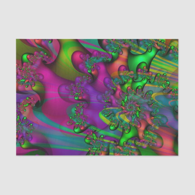 Fiesta Fractal Colourful Vibrant Tissue Paper (Front)