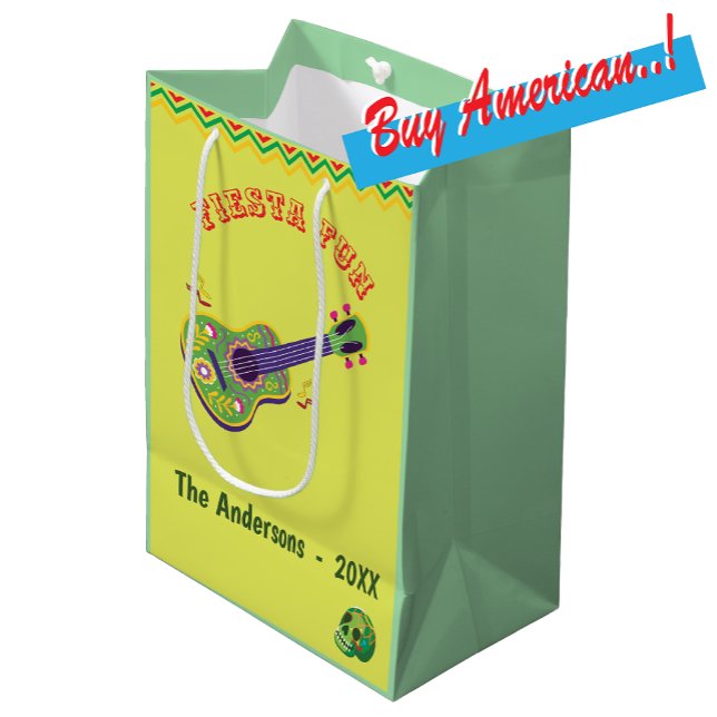 Fiesta Fun Mexican Lime Monogram Medium Gift Bag (Creator Uploaded)