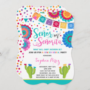 Fiesta Gender Reveal Invitation Señor Or Señorita