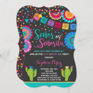 Fiesta Gender Reveal Invitation Señor Or Señorita