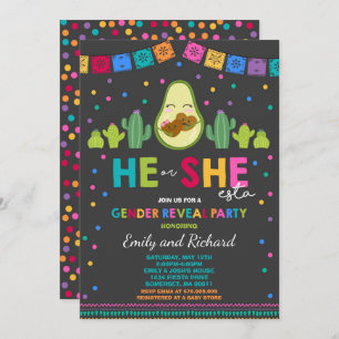 Fiesta Gender Reveal Party He Or She-Esta Reveal Invitation