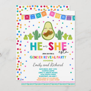 Fiesta Gender Reveal Party He Or She-Esta Reveal Invitation