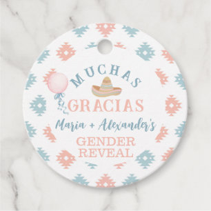 Fiesta Gender Reveal Thank You Favour Tags