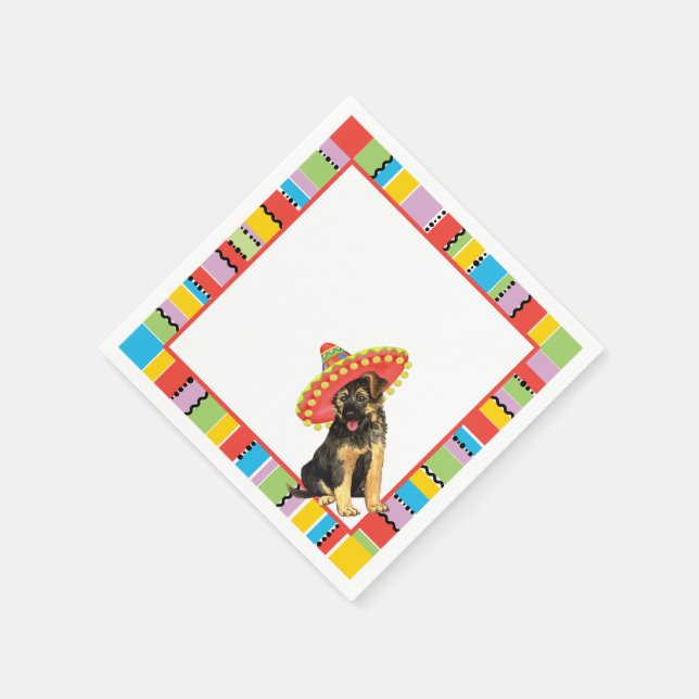 Fiesta German Shepherd Napkin (Corner)