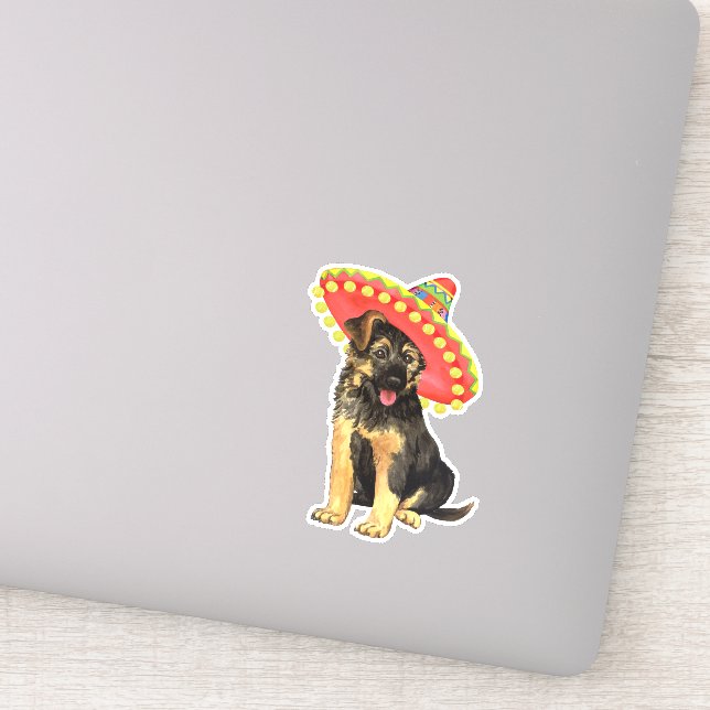 Fiesta German Shepherd Vinyl Sticker (Detail)