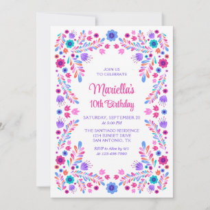 Fiesta Girls Birthday Invitation